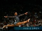 US' Simone Biles competes in the floor exercise event of the artistic gymnastics women's qualification during the Paris 2024 Olympic Games (AFP) US' Simone Biles competes in the floor exercise event of the artistic gymnastics women's qualification during the Paris 2024 Olympic Games (AFP)