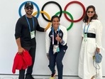Ram Charan and Upasana meet PV Sindhu at Paris Olympics Ram Charan and Upasana meet PV Sindhu at Paris Olympics