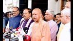 Uttar Pradesh chief minister Yogi Adityanath addressing the media the commencement of first day of the Monsoon session (Deepak Gupta/ Hindustan Times) Uttar Pradesh chief minister Yogi Adityanath addressing the media the commencement of first day of the Monsoon session (Deepak Gupta/ Hindustan Times)
