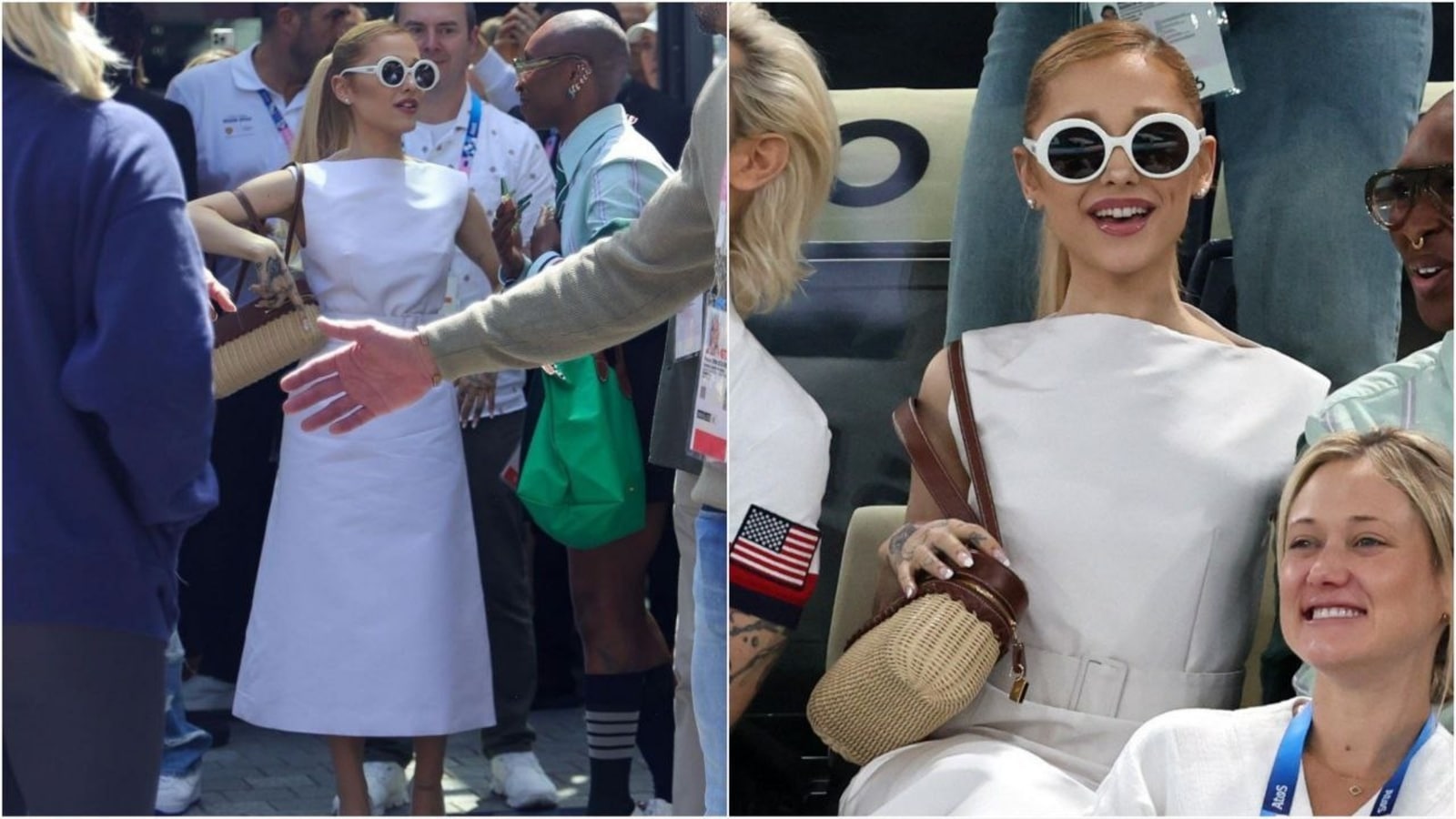 Ariana Grande channels 1960s glam in retro boatneck dress and oversized  sunglasses at Paris 2024 Olympics: See photos | Fashion Trends - Hindustan  Times