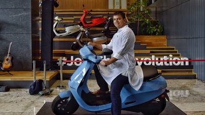 Ola Electric IPO: Bhavish Aggarwal, Co-founder and CEO of Ola, is seen at the Ola headquarters in Bangalore. Ola Electric IPO: Bhavish Aggarwal, Co-founder and CEO of Ola, is seen at the Ola headquarters in Bangalore.
