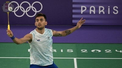 India's Lakshya Sen hits a shot against Guatemala's Kevin Cordon. (AFP) India's Lakshya Sen hits a shot against Guatemala's Kevin Cordon. (AFP)