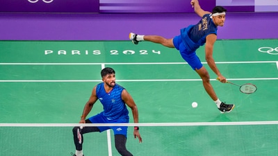 after Indonesia's Muhammad Rian Ardianto and Fajar Alfian beat France's Lucas Corvee and Ronan Labar. (PTI) after Indonesia's Muhammad Rian Ardianto and Fajar Alfian beat France's Lucas Corvee and Ronan Labar. (PTI)