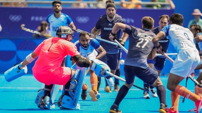 Both teams produced a solid defensive show and didn't allow much space for the forwards to take easy shots as it was a tight match throughout 60 minutes. (PTI) Both teams produced a solid defensive show and didn't allow much space for the forwards to take easy shots as it was a tight match throughout 60 minutes. (PTI)