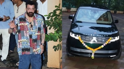 Sanjay Dutt and his new Range Rover clicked on his birthday. Sanjay Dutt and his new Range Rover clicked on his birthday.