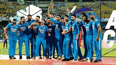The Indian team celebrates after clinching the Asia Cup in 2023 The Indian team celebrates after clinching the Asia Cup in 2023
