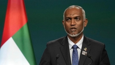 Maldives president Mohamed Muizzu thanked India and China for their support in helping the country with its debt crisis (AP Photo) Maldives president Mohamed Muizzu thanked India and China for their support in helping the country with its debt crisis (AP Photo)