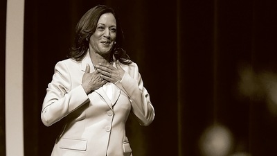 Vice President Kamala Harris is introduced during the Zeta Phi Beta Sorority, Inc.'s Grand Boulé, in Indianapolis, July 24, 2024. (AP Photo/Darron Cummings) (AP) Vice President Kamala Harris is introduced during the Zeta Phi Beta Sorority, Inc.'s Grand Boulé, in Indianapolis, July 24, 2024. (AP Photo/Darron Cummings) (AP)