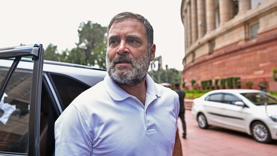 Leader of Opposition in Lok Sabha Rahul Gandhi arrives at the Parliament House.(ANI file photo)