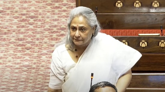 Jaya Bachchan in parliament on Monday.