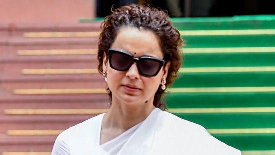 Bharatiya Janata Party MP Kangana Ranaut at Parliament during the Monsoon Session in New Delhi on Wednesday. (ANI)