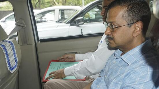 Kejriwal in CBI custody on June 29. (PTI) Kejriwal in CBI custody on June 29. (PTI)