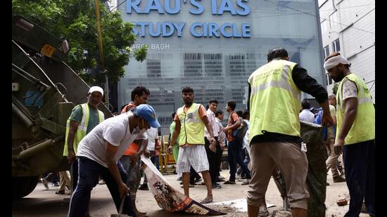 Three civil services aspirants died due to flooding in the basement of the coaching centre. (ANI)