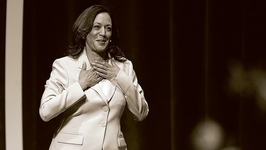 Vice President Kamala Harris is introduced during the Zeta Phi Beta Sorority, Inc.'s Grand Boulé, in Indianapolis, July 24, 2024. (AP Photo/Darron Cummings) (AP)