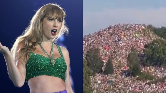 July 28: Fans swarmed to Olympiaberg in the Olympiapark to catch a free viewing of Taylor Swift's concerts in Munich.