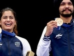 Paris 2024 Olympics: Manu Bhaker and Sarabjot Singh won the Bronze medal in the 10m Air Pistol Mixed Team event. (ANI Photo/Olympic Khel)(Olympic Khel-X) Paris 2024 Olympics: Manu Bhaker and Sarabjot Singh won the Bronze medal in the 10m Air Pistol Mixed Team event. (ANI Photo/Olympic Khel)(Olympic Khel-X)