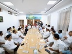 INDIA bloc meeting at Congress leader Mallikarjun Kharge's residence (ANI) (File photo) INDIA bloc meeting at Congress leader Mallikarjun Kharge's residence (ANI) (File photo)