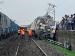Howrah-Mumbai passenger train derailed near the town of Barabamboo in Jharkhand state, India, Tuesday, July 30, 2024. (AP Photo)