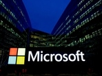 FILE PHOTO: A view shows a Microsoft logo at Microsoft offices in Issy-les-Moulineaux near Paris, France, March 25, 2024. 