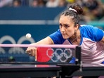 India's Manika Batra plays a shot against France's Prithika Pavade. India's Manika Batra plays a shot against France's Prithika Pavade.