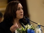FILE PHOTO: U.S. Vice President Kamala Harris attends a bilateral meeting with Guatemala's President Alejandro Giammattei (not pictured) at the Palacio Nacional de la Cultura, during Harris' first international trip as Vice President to Guatemala and Mexico, in Guatemala City, Guatemala, June 7, 2021. REUTERS/Carlos Barria/File Photo