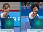 Paris 2024 Olympics: Manu Bhaker of India (left) and Sarabjot Singh of India during match. Paris 2024 Olympics: Manu Bhaker of India (left) and Sarabjot Singh of India during match.