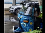 Snapshot of the Starry Night auto rickshaw. 
