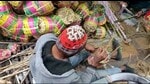 Mohd Saif showing baskets knitted for making kanwar. (Vishwas Dwivedi) Mohd Saif showing baskets knitted for making kanwar. (Vishwas Dwivedi)