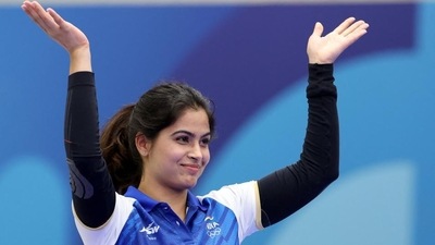 India's Manu Bhaker. (AFP) India's Manu Bhaker. (AFP)