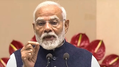 Prime Minister Narendra Modi speaks during CII post budget conference in New Delhi on Tuesday. (PTI Photo) (PTI) Prime Minister Narendra Modi speaks during CII post budget conference in New Delhi on Tuesday. (PTI Photo) (PTI)