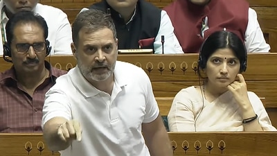 Leader of Opposition in Lok Sabha and Congress MP Rahul Gandhi speaks in the House. (PTI) Leader of Opposition in Lok Sabha and Congress MP Rahul Gandhi speaks in the House. (PTI)