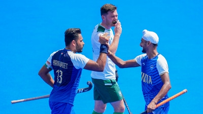 India's captain Harmanpreet Singh converted a goal from a penalty stroke in first quarter to open the scoring for India. Meanwhile, in the second quarter, he scored another goal and this time from penalty corner. (PTI) India's captain Harmanpreet Singh converted a goal from a penalty stroke in first quarter to open the scoring for India. Meanwhile, in the second quarter, he scored another goal and this time from penalty corner. (PTI)