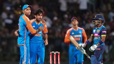 Both partnerships were ended by Ravi Bishnoi, who dismissed Nissanka in the ninth over and Mendis (43 off 41 balls) in the 16th.&nbsp; (PTI)