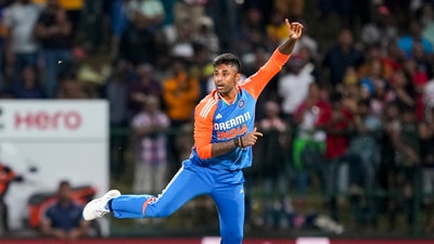 Sri Lanka's capitulation continued with Suryakumar throwing the ball to Rinku Singh in the 19th over. He took two wickets and then Suryakumar himself bowled the 20th over and picked another two as well. Sri Lanka ran two runs off the last ball and the match went into a Super Over.&nbsp; (PTI)