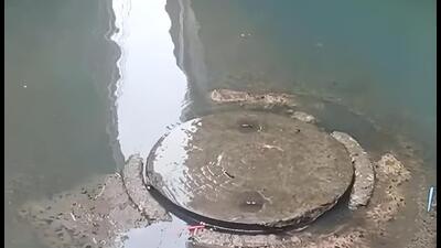 Recently, residents posted videos on social media showing blue water from taps and sewage. (HT Photo) Recently, residents posted videos on social media showing blue water from taps and sewage. (HT Photo)