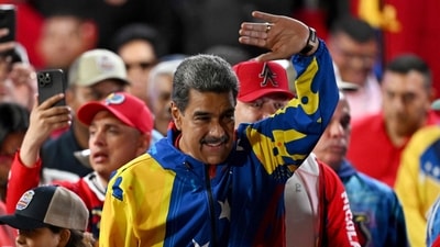 Venezuelan President and presidential candidate Nicolas Maduro reacts following the presidential election results in Caracas on July 29, 2024. (AFP) Venezuelan President and presidential candidate Nicolas Maduro reacts following the presidential election results in Caracas on July 29, 2024. (AFP)
