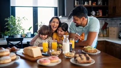 Having a slow morning with loved ones, having light conversations with them over breakfast and laughing out with them helps in feeling lighter and happier for the rest of the day. (Unsplash) Having a slow morning with loved ones, having light conversations with them over breakfast and laughing out with them helps in feeling lighter and happier for the rest of the day. (Unsplash)