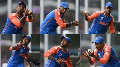 Was Suryakumar Yadav's catch the most crucial grab taken in the history of Indian cricket? (Getty) Was Suryakumar Yadav's catch the most crucial grab taken in the history of Indian cricket? (Getty)