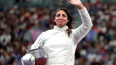 Nada Hafez is carrying a 'little olympian' with her (Getty) Nada Hafez is carrying a 'little olympian' with her (Getty)