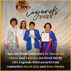 Dr Shayama Chona and Tamana being honoured at HT City Legends Awards 2024
