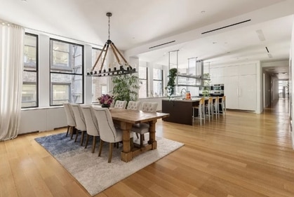 The NYC penthouse, overlooking Madison Square Park, at 21 E. 26th St boasts airy interiors. (Brown Harris Stevens via StreetEasy) The NYC penthouse, overlooking Madison Square Park, at 21 E. 26th St boasts airy interiors. (Brown Harris Stevens via StreetEasy)