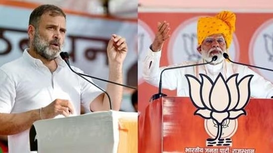 Congress leader Rahul Gandhi and Prime Minister Narendra Modi 