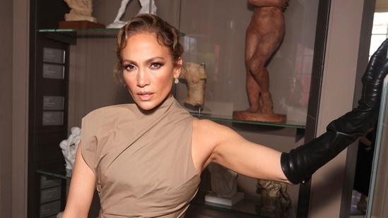 Jennifer Lopez attends the Dior Haute Couture Fall-Winter 2024-2025 collection presented Monday, June 24, 2024 in Paris. (Vianney Le Caer/Invision/AP)
