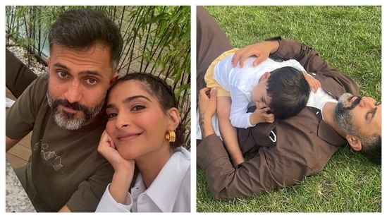 Businessman Anand Ahuja turned 41 on July 30. Sonam Kapoor took to Instagram to share photos of the birthday boy with her and their son Vayu, who was born in August 2022. In her long caption, Sonam gushed about her 'incredible husband'. (All pics: Instagram/Sonam Kapoor)