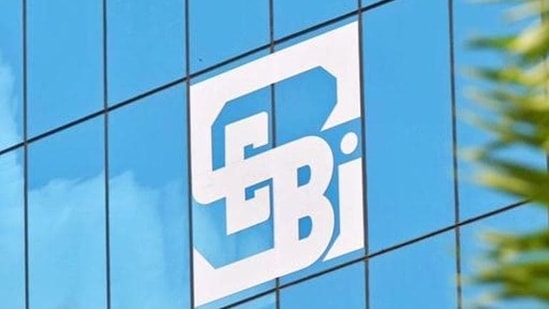 SEBI logo outside the regulators’s office.(HT photo)