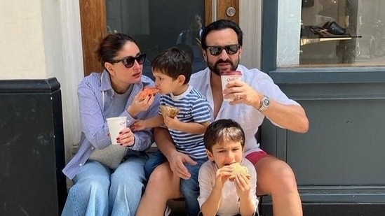 Kareena Kapoor and Saif Ali Khan with sons Taimur and Jehangir during a holiday in Europe. (File Photo)