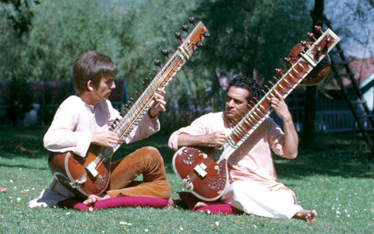 George Harrison with Pandit Ravi Shankar.