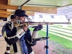 Swapnil Kusale in action during the qualification round of Men's 50m Rifle 3P event at the Olympic Games Paris 2024, on Wednesday. Swapnil Kusale in action during the qualification round of Men's 50m Rifle 3P event at the Olympic Games Paris 2024, on Wednesday.