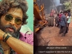 A screen grab of the video supposedly taken on the sets of Allu Arjun's Pushpa 2 The Rule. A screen grab of the video supposedly taken on the sets of Allu Arjun's Pushpa 2 The Rule.