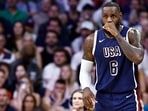 USA's LeBron James reacts in the men's preliminary round group C basketball match between Serbia and USA during the Paris 2024 Olympic Games at the Pierre-Mauroy stadium in Villeneuve-d'Ascq, northern France, on July 28, 2024. (AFP / Sameer Al-Doumy) USA's LeBron James reacts in the men's preliminary round group C basketball match between Serbia and USA during the Paris 2024 Olympic Games at the Pierre-Mauroy stadium in Villeneuve-d'Ascq, northern France, on July 28, 2024. (AFP / Sameer Al-Doumy)